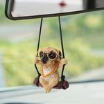 Lovely Swinging Pug Car Pendant, Cute Pug Car Rearview Mirror Pendant Dog Auto Interior Home Decoration Accessories Birthday Gift for Family and Friends Birthday Gift for Family and Friends