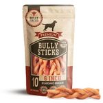 Bully Bunches All Natural Braided 6 Inch Bully Sticks – Odour Free, Rawhide Free, Chemical Free – Safe, Long Lasting Thick Beef Dog Chew Gnaws – Fully Digestible Treat for Small and Medium Dogs, 10 Pk