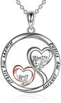 YFN Sister Gifts from Sister Sterling Silver Always My Sister Forever My Friend Double Heart Pendant Necklace Jewellery Gifts for Sister Birthday Christmas