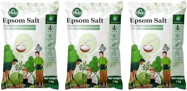 TrustBasket Epsom Salt for plants (3 KG) | Contains Magnesium Sulfur | Water Soluble Plant Fertilizer | Prevents yellowing of leaves | Plant growth supplement