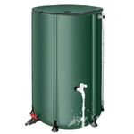 Rain Barrels to Collect Rainwater from Gutter - Rain Collection Barrel Water Barrel Rainwater Collection System Collapsible Rain Barrel Include Filter Two Spigots and Overflow Kit (100 Gallon, Green)