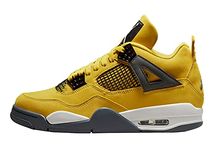 NIKE Mens Air Jordan 4 Retro - CT8527 700 -Tour Yellow Dark Blue Grey (UK 7.5)