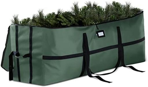 Zober Christmas Tree Storage Bag 7.5 Ft - Wide Artificial Disassembled Christmas Tree Storage - 2 Zipper, Durable Straps & Handles - XMas Tree Bag Made From Tear Proof 600D Oxford - Green
