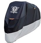 XYZCTEM Motorcycle Cover - All Season Waterproof Outdoor Protection - Precision Fit for 100 inch Tour Bikes, Choppers and Cruisers - Protect Against Dust, Debris, Rain and Weather(XXL,Black& Sliver)