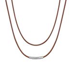 Leather Chain for Pendant Wax Cord Necklace 2mm 22 Inch Mens Brown Braided Rope Chain