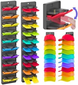 BRUBEQO Hat Organizer for Baseball Caps 2 Packs with Built-in Spring Clips - Wall Mount Closet Hat Rack Holder, Adjustable Storage for Door/Closet Display Hat Racks Hanger (Strong Adhesive & Screws)