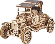 UGEARS Classic Model Car Kit - Vintage Car 3D PuzzleCar Kit with Folding Roof and Functional 4 Cylinder Engine - Mechanical 3D Wooden Puzzles for Adults and Kids - 3D Puzzles Model Kits