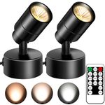 FZWLE 2 Pack Dimmable Led Spot Lights Indoor with Remote Control, 3000K/4000K/5000K Adjustable LED Up Lights,3W Plant Spotlight Indoor Uplighting, Indoor Accent Light for Plants