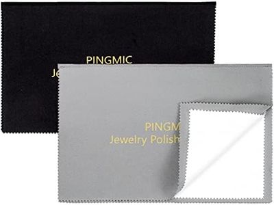 PINGMIC 2 Packs Large Jewelry Polishing Cloths, 11'' x 14'' Professional Silver Polishing Cloth for Jewelry Sterling Silver Gold Platinum Brass Copper Diamond, Multi-Layer Jewelry Cleaning Cloth