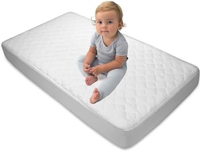 Sealy Stain Protection Waterproof Fitted Crib/Toddler Mattress Pad Cover Protector -100% Waterproof Layer, Hypoallergenic, Deep Fitted Skirt, Machine Washable & Dryer Friendly 52”x28” (White)