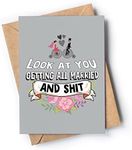 Funny wedding card for groom and br