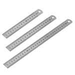 Metal Ruler, 3pcs Stainless Steel Rulers 6 inch 8 inch 12 inch Precision Metric and Imperial Straight Edge rulers for Drawing Measuring