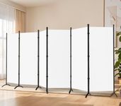 Room Divider-6 Panels White Folding