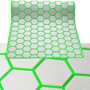 94.5"X 35.4"Hexagonal Stripes EVA Self-Adhesive Boat Decking Sheet Marine Yacht RV Swimming Pool Boat Flooring Sheet Thick Non-Skid mat (Light Grey and Green)