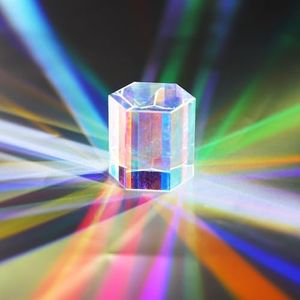 1.2'' Optical Glass RGB Dispersion Prism X-Cube for Physics Teach Rainbow Prism Crystal Cube Prism Photography Props