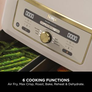 Ninja MAX Dual Zone Digital Air Fryer, 2 Drawers, 9.5L – 6-in-1 Non-Stick, Dishwasher Safe, Stone Gold