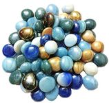 Multicolor Metallic Glass Pebbles for Home, Office, Aquarium Decor, Vase Filler for Home Garden & La