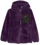 Reebok Girls' Insulated Double Monkey Fleece Jacket, Grape, 10-12 Years