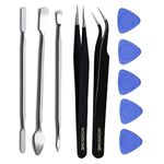 WOWSOME Set of 3 Metal Openers, 2 black tweezers and 5 plastic openers for Cell Phone and Gadget Repairing - Mobile Opening & Repair Hand Tool Kit