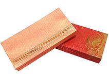 Esplanade Money Gift Envelopes - Multi Color Pack of 50 Premium Designer Envelopes - Pink & Red