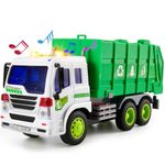 HERSITY Garbage Truck Bin Lorry Toys for 3+ Years Old Boys, Rubbish Trucks Dustcart Toy Cars with Lights and Sounds, Kids Gifts age 4 5 6 Children Girls