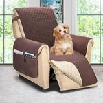 ASHLEYRIVER Reversible Recliner Chair Cover, Sofa Slipcover for Dogs, 3 Cushion Couch Protector (Recliner Oversize: Chocolate/Beige)