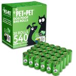 PET N PET Dog Poop Bag, USDA Certified 38% Biobased Poop Bags For Dogs - 270/540 Counts 15/30 Rolls, Strong, 100% Leak-proof, Unscented, 9x13 Inches Dog Bags for Poop, Cat Poop Bags, Doggie Poop Bags