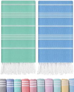 Antfuny Lot de 2 serviettes de plage turques, serviettes de piscine, tapis de sauna, couverture à séchage rapide, anti-sable, mignonne, esthétique, voyage, XXL, grande serviette humide et fraîche,