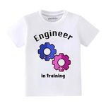 KNITROOT Engineer Special, Engineer in Training, T-Shirt, Unisex Baby Kids Half Sleeve Regular FIt Cotton Lycra White Tshirt, 6-7 Years, Kids Cloths for Boys & Girls