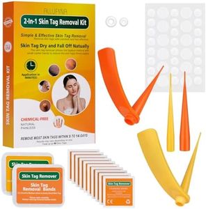 FLETUTE 2-in-1 Skin Tag Care Kit for Women | Painless Dual-Size Bands (2-4mm & 4-9mm) with 60 Patches | Multi-Position Tool for Neck, Back, Arms | Includes Cleansing Swabs