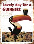 Novelty Retro Vintage Wall tin Plaque 20x15cm - Ideal for Pub shed Bar Office Man Cave Home Bedroom Dining Room Kitchen Gift - Guinness Drink Beer Ale Stout Toucan Bird Metal Sign