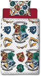 Harry Potter Single Duvet Cover Grid Design | Reversible 2 Sided Bedding Duvet Cover Official Merchandise, Pillow Case Included (Single)