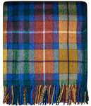 I LUV LTD Scottish Tartan Warm Wool Mix Throw Blanket Buchanan Antique Knee Plaid Throws for Sofas Travel Wool Rug Throws and Blankets 182 cm x 152 cm