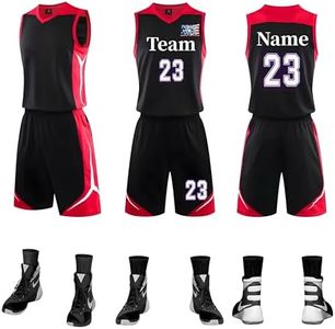 DVGEY Custom Basketball Jersey - Fan Jersey - Custom Any Name Number Team Logo - Custom Basketball Jersey for Kids Boys Men Adult & Personalized Team Uniforms (Black)