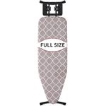 BKTD Full Size Ironing Board 57" L X15 W, Large Wide Sturdy Ironing Board with Iron Rest, Foldable Adjustable Iron Board with Heat Resistant Cover, Enhanced Stability (Black Gray)