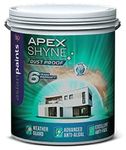 Asian Paint APEX SHYNE Classic White Exterior Paint with Dust Proof & Anti-Algal Technology, Lead-Free, Low VOC, Premium Water-Based Finish (10L) White