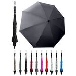BetterBrella Inverted Umbrella Windproof, Waterproof, Double Canopy Layer, Compact and Reverse Folding for Car, Travel and Outdoor Use, Rain or Sun Shine, Black