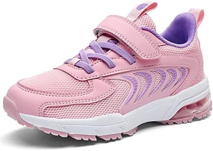 PERSOUL Air Shoes for Boys Girls Kids Children Tennis Sports Athletic Gym Running Sneakers, Pinkpurple 1, 6 Big Kid