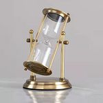 Empty Bottle Hourglass Empty Hourglass 360° Rotating & Engraving Brass Sand ClockMetal Sand Watch,Large Unique,Antique Hour Glass Sandglass For Home Office Desk Decorative