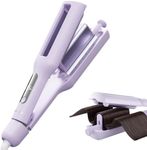 Hair Waver Curling Iron with Optimized Airflow for Less Odor, 4-in-1 Adjustable Crimper for Versatile Styling, Cool Air Shot for Long-Lasting Curls, Ionic Care for Smooth, Frizz-Free Waves- Purple