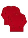 Fruit of the Loom Men's Eversoft Cotton Long Sleeve T Shirts, Breathable & Moisture Wicking with Odor Control, Sizes S-4x, Long Sleeve - True Red, X-Large