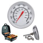 BBQ Thermometer Gauge Stainless Steel Smoking Temp Gauge Grill Smoker Pit Thermostat with Analog Dial Scale Charcoal Wood Smoker Temp Gauge