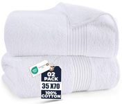 Utopia Towels Bath Sheets 2 Pack, 35x70 Inches, Extra Large Shower Towels, 100% Ring Spun Cotton, Soft and Absorbent, Bath Towel Large, Towel Set, White