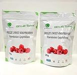 Freeze Dried Whole Raspberries 20g - Delicious Snack, 100% Fruit, NO Added Sugar - Grown in Canada (2-Pack)