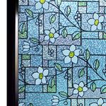 DUOFIRE Stained Glass Window Film Color Flower Pattern Privacy Window Film Decorative Glass Film No Glue Anti-UV Window Sticker Non Adhesive for Bedroom Living Room 23.6in. x 78.7in. DP003-1