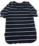 Nautica Women's Striped V-Neck Shirt (Navy Seas, Medium)