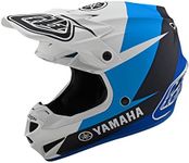 Troy Lee Designs Youth Kids | Offroad | Motocross | SE4 Yamaha L4 Polyacrylite Helmet (White/Blue, LG)