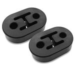 YOGEIER 2PCS Car Exhaust Rubber Hanger, 2 Holes 11mm (0.43inch), Universal Exhaust Insulator Muffler Hanger, Muffler Bracket Bushing Mount(Black)