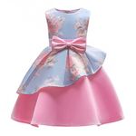 Cichic Flower Girl Dress Kids Party Dress for Bridesmaid Wedding Girls' Dresses Toddler Elegant Formal Girls Occasion Dresses Age 3-9 Years (8-9 Years,Blue Pink)