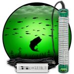 (7500 Green) - (Green, Blue White, Multi-Colour) Blob Underwater Night Fishing Light DOCK-7500 Lumen, 110 Volt AC 9.1m Cord with 3 Prong Plug, LED Fish Finding System, Fish Attractor, Ponds, Snook